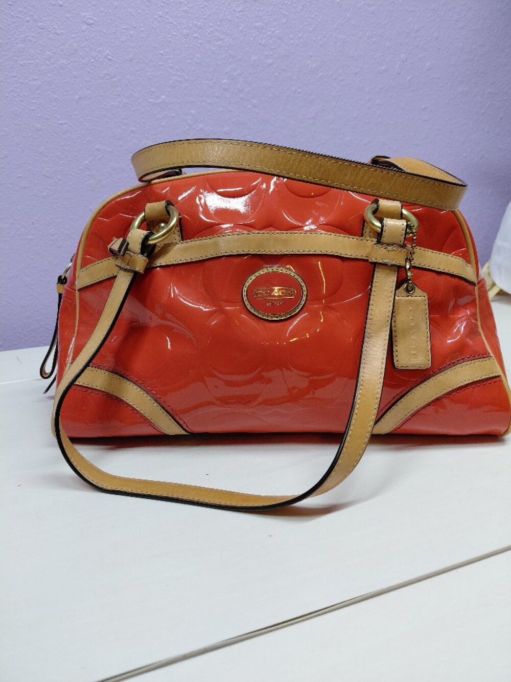 Coach Y2K Peuton Embossed patent leather bag